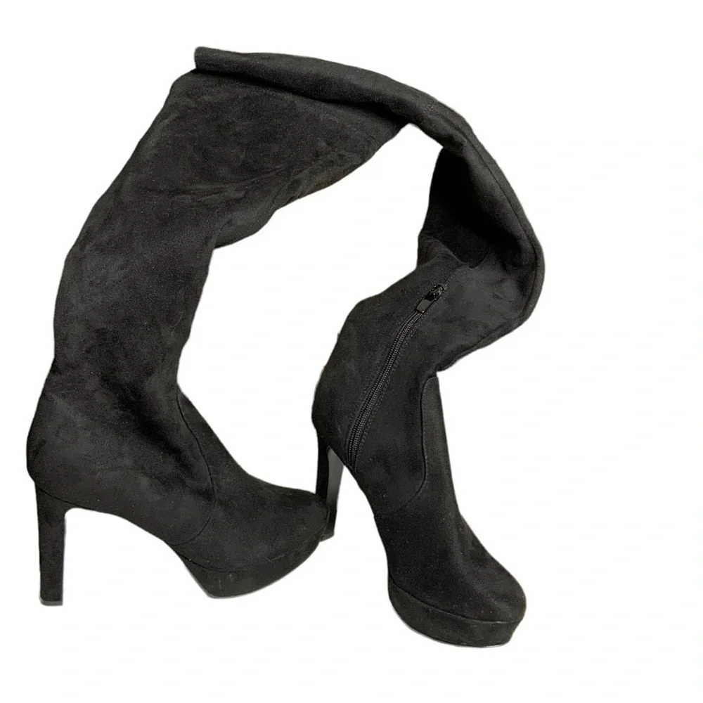 Nine West black over the knee sued boots. Size 6